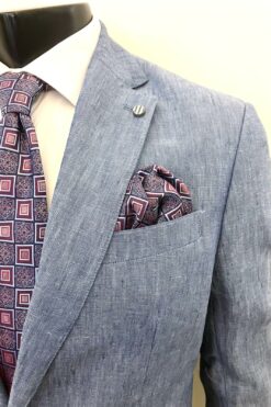 Alternative view of Anzug Wikko Leinen hellblau