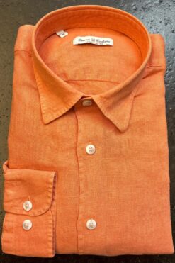 Hemd Egon orange 100% Leinen