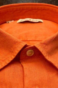 Alternative view of Hemd Egon orange 100% Leinen