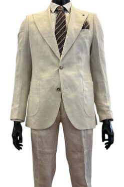 Anzug Alejo Leinen beige