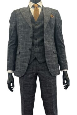 Anzug Vito 3tlg schwarz-weiß