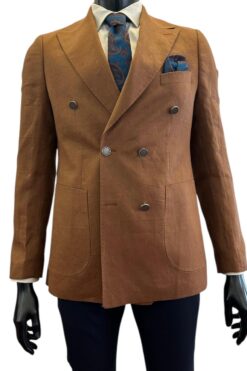 Sakko Leinen Elian doppelreiher braun