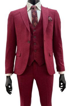 Anzug Uranio 3tlg Weinrot