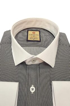 Alternative view of Hemd Veneto schwarz gestreift