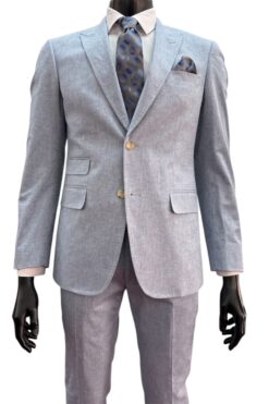 Anzug Flexx hellblau Leinen-Baumwolle