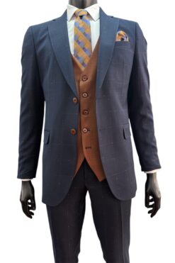 Anzug Quesste blau-braun