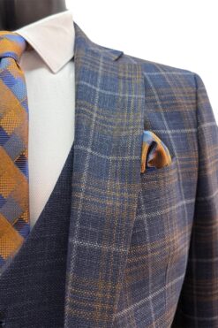 Alternative view of Anzug Quesste blau-braun karriert