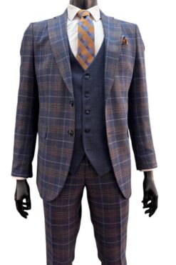 Anzug Quesste blau-braun karriert