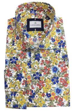 Hemd Cavallero blitzblau-gelb