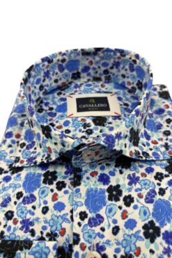 Alternative view of Hemd Cavallero schwarz-blau