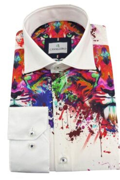 Hemd Cavallero weiß-dunkelblau