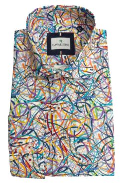 Hemd Cavallero weiß-türkis