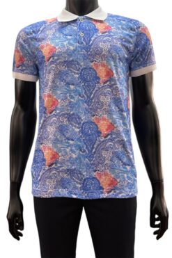 Poloshirt Massimo blau-orange