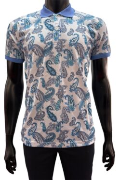 Poloshirt Massimo hellblau-weiß