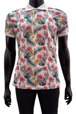 Poloshirt Massimo weiß-rosa