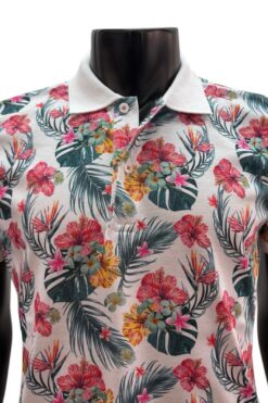 Alternative view of Poloshirt Massimo weiß-rosa