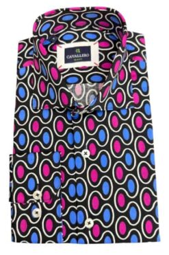Hemd Cavallero blau-fuchsia