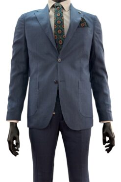Anzug Genturo Leinen blau
